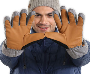 Oak Leather Grip Ski Gloves