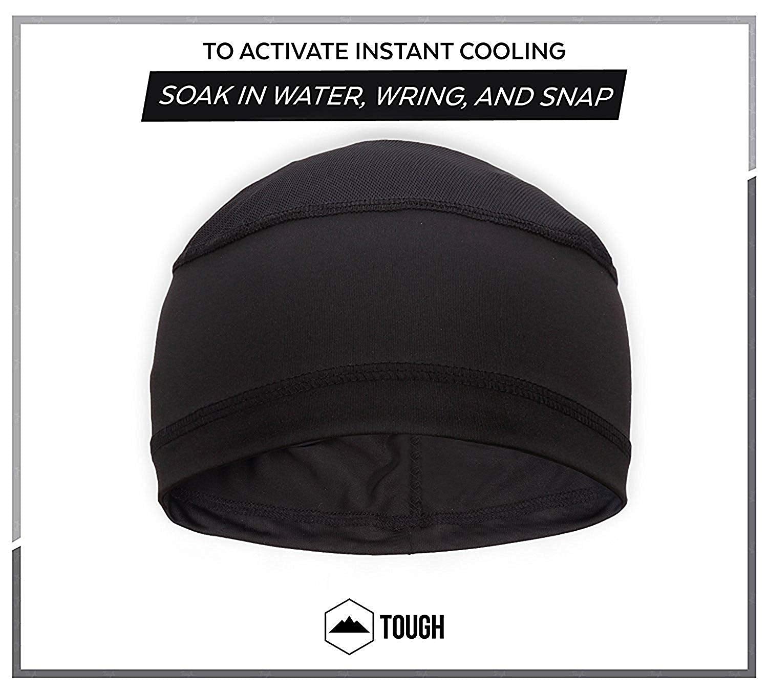Just Rider Black Sun Protection Sweat Wicking Helmet Cooling Skull Cap for  Men