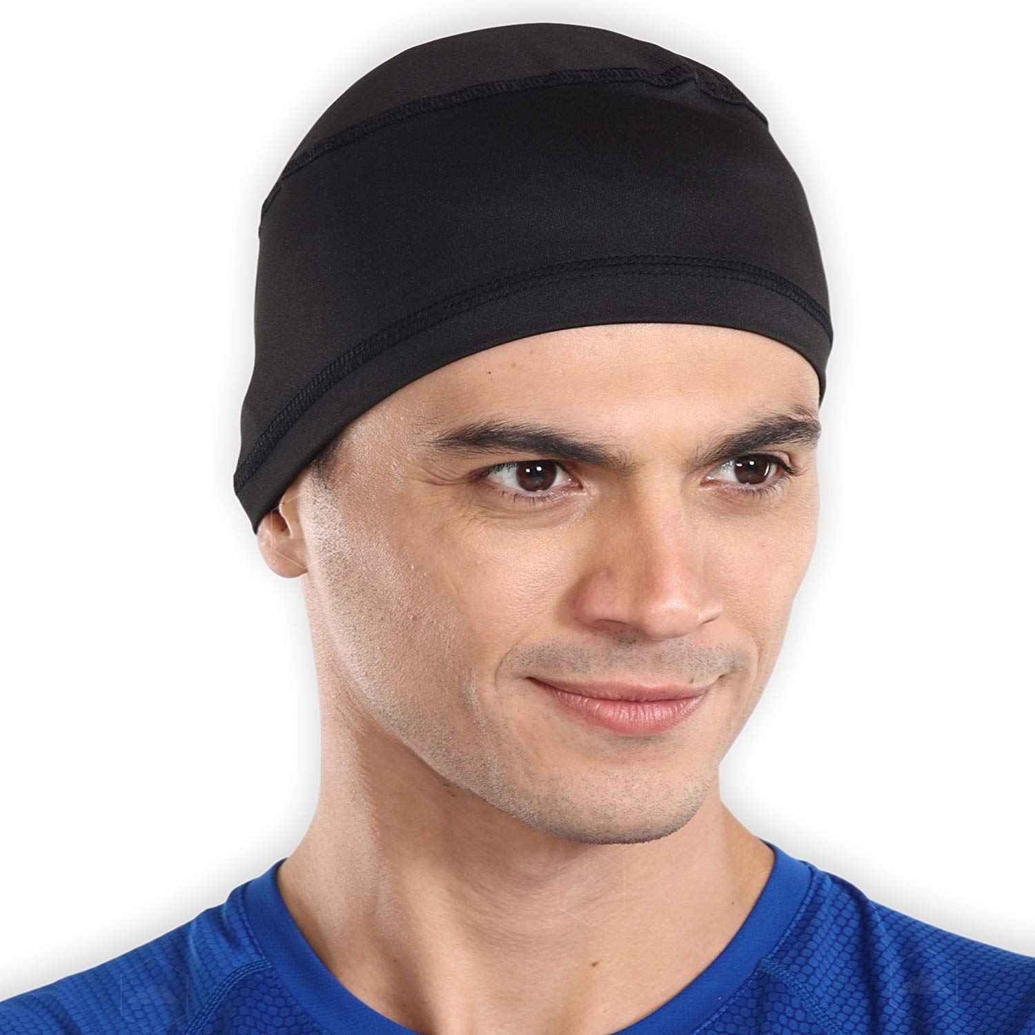 Men Moisture Wicking Beanie Hat Helmet Liner Sport Skull Cap