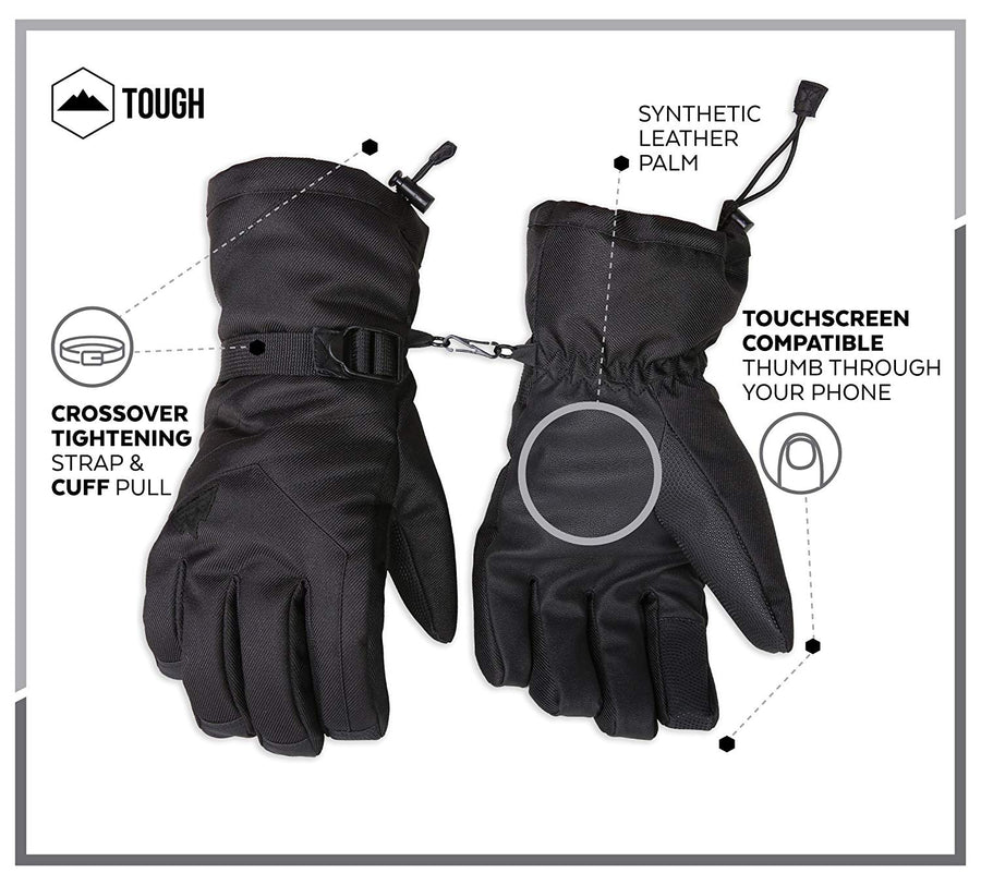 Premium Black Ski Gloves