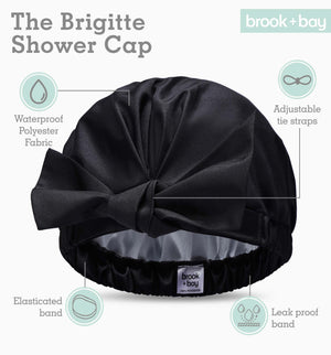 Brook + Bay Shower Cap | Black ASIN B09L54H3DY
